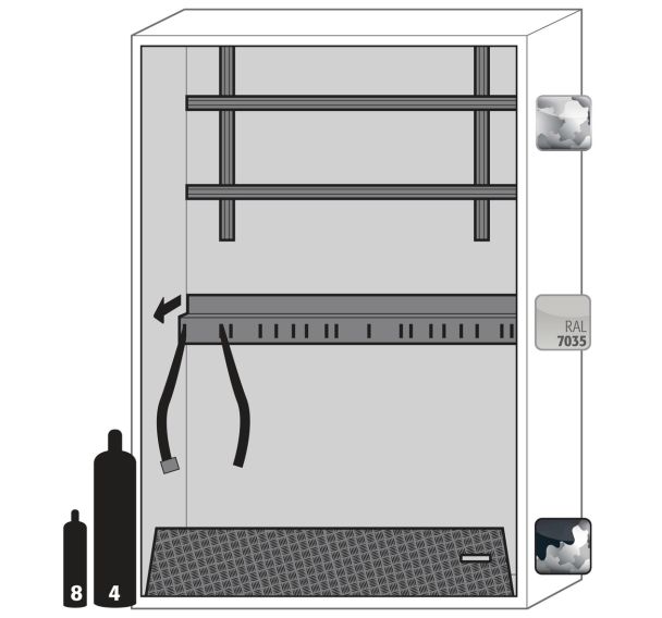 Armoire pr bouteilles de gaz G-ULTIMATE-90 G90.205.140 Gris