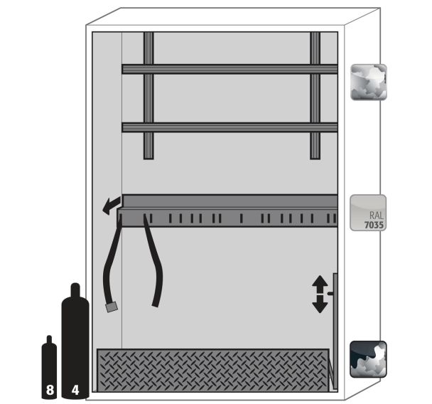 Armoire pr bouteilles de gaz G-ULTIMATE-90 G90.205.140 Gris