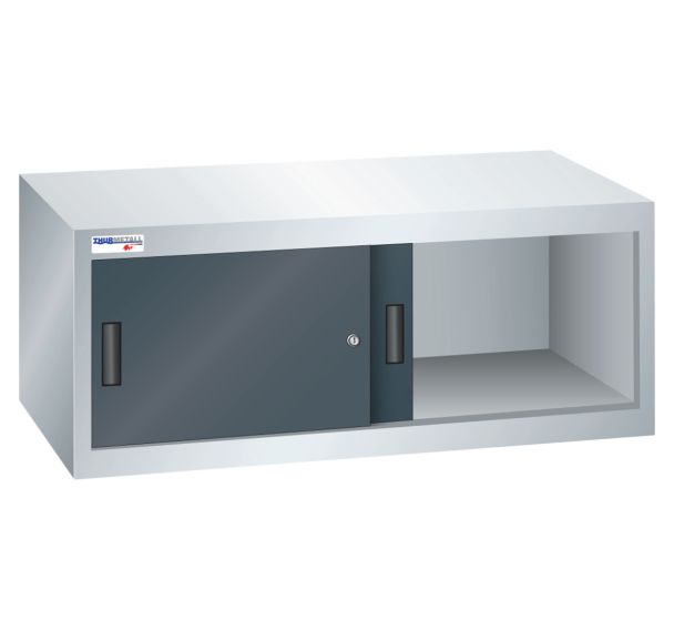 Armoire suspendue portes coulissantes tole pleine hauteur 42 cm