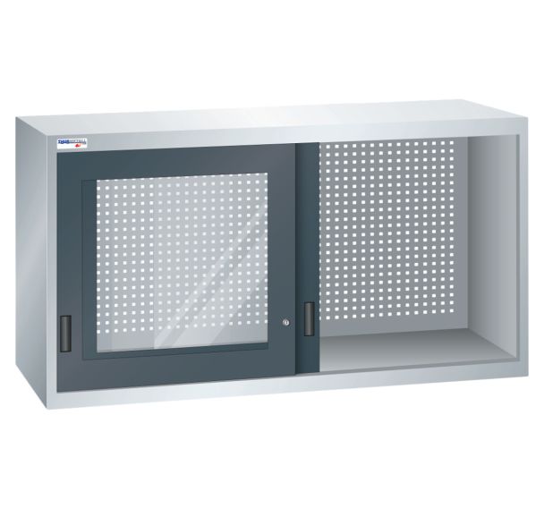 Armoire suspendue portes coulissantes vitrées hauteur 80 cm