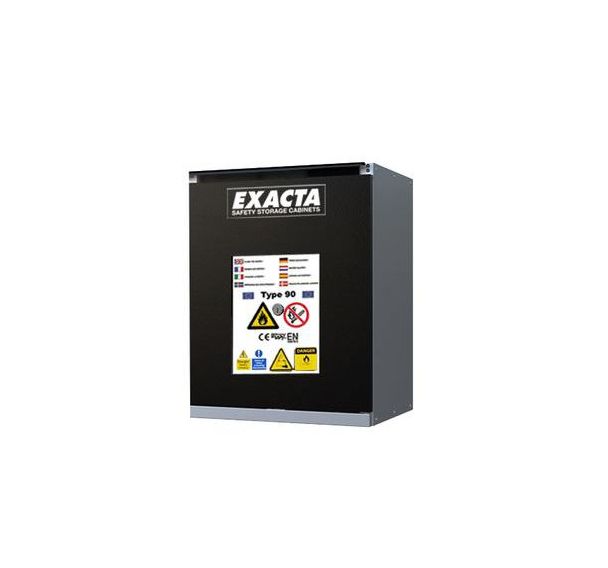 Armoires de sécurité basses noires batteries lithium-ion extincteur