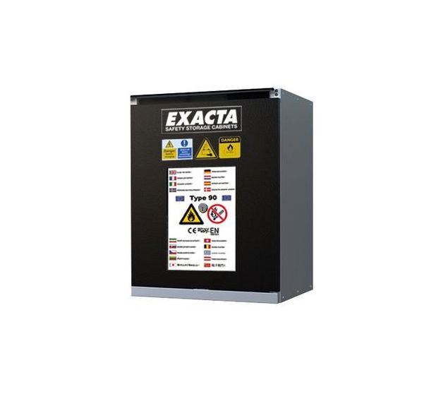 Armoires de sécurité basses noires pour batteries lithium-ion - Exacta