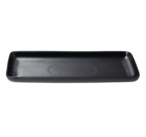 Assiette à grillade en grès noir-Blastone