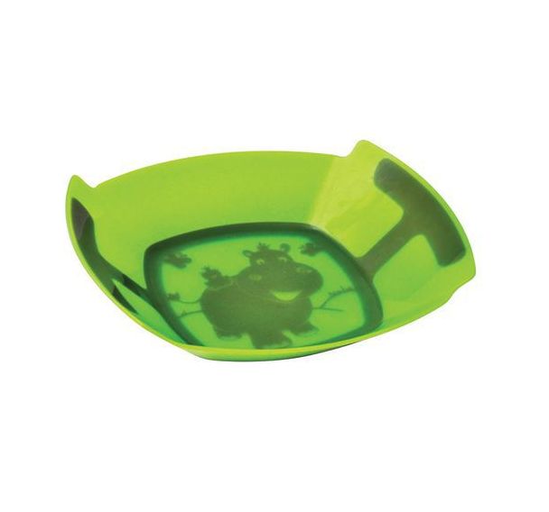 Assiette carrée 18.5 bi-matière vert