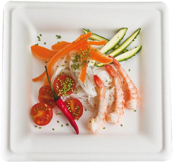 Assiette carrée en fibre - Lot de 500 - Matfer