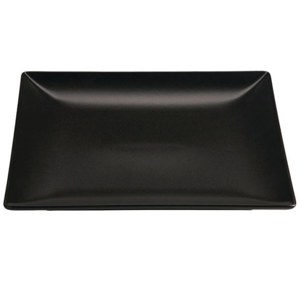 Assiette carrée en grès-Kuro