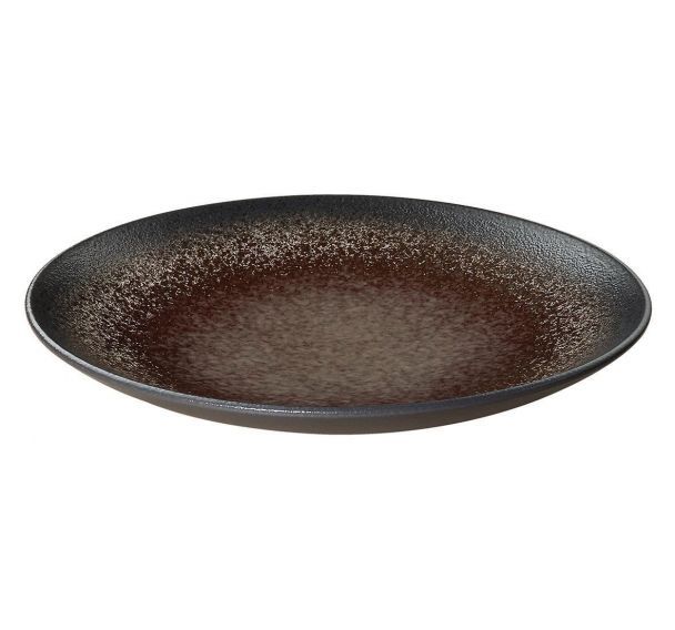 Assiette creuse en grès ø24,5 cm marron-Terre D'Ombre