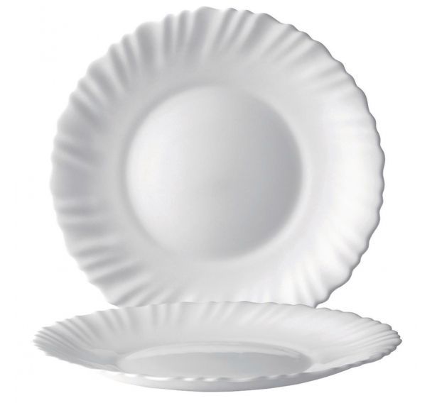 Assiette dessert en verre trempé ø19 cm blanc-Feston-Arcoroc