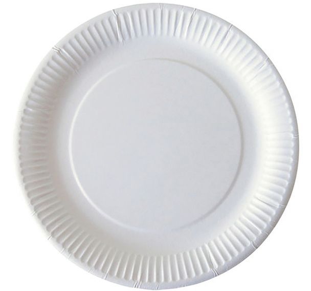 Assiette jetable carton blanc 23cm x50