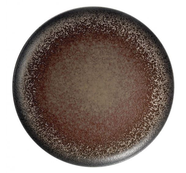 Assiette plate en grès ø27 cm marron-Terre D'Ombre