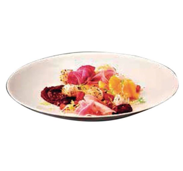 Assiette plate en porcelaine blanc-Fineo