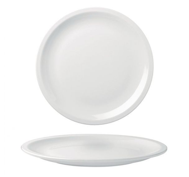 Assiette plate en porcelaine ø27 cm blanc-