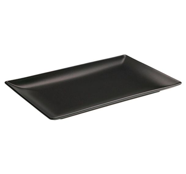 Assiette rectangulaire en grès-Kuro