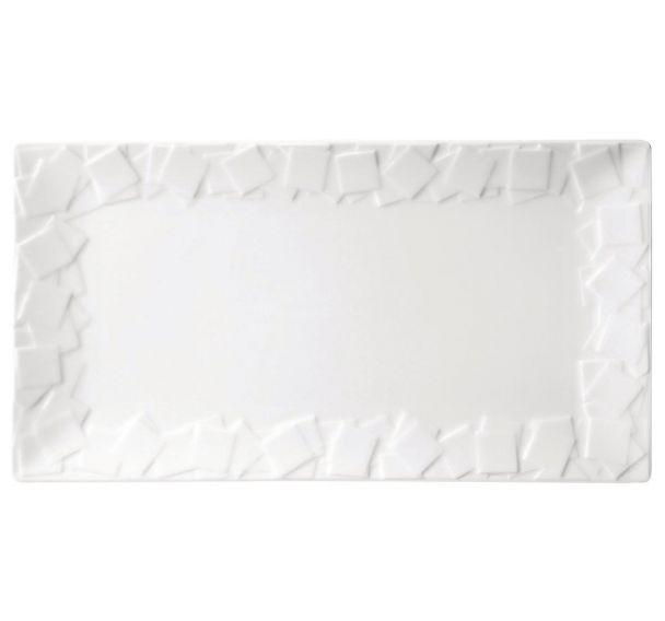 Assiette rectangulaire plate en porcelaine-Mozaïk