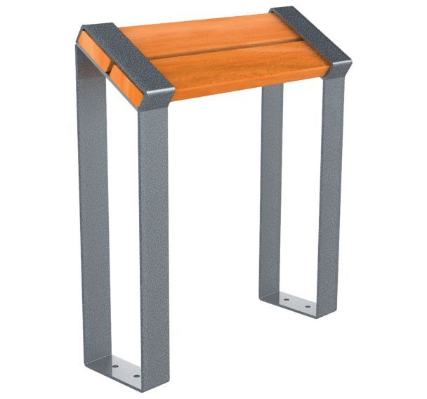 Assis debout Bron bois/acier