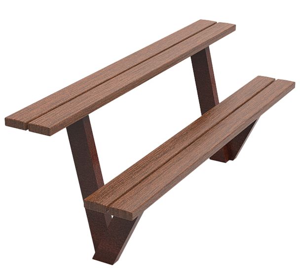 Assis debout OLEA 180 cm plastique recyclé/acier - corten