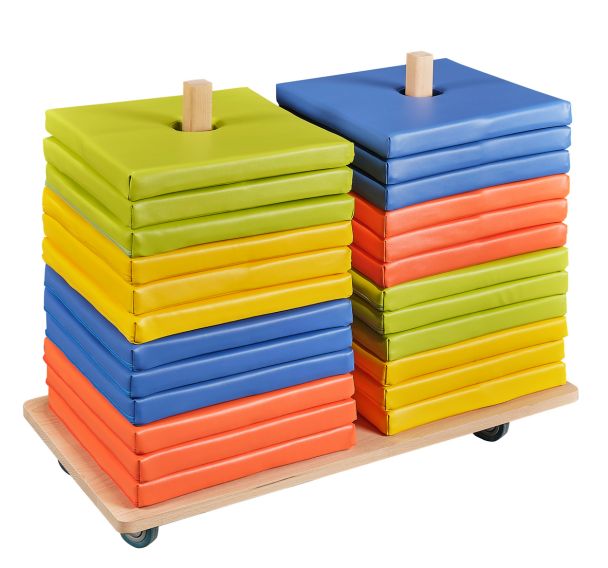 Assise individuelle Empilo - 24 coussins + chariot LXHXP:90x71,6x45 cm