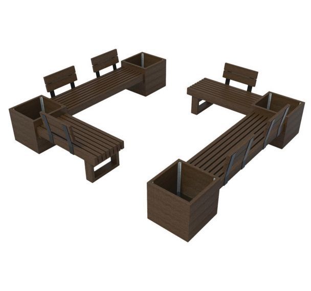 Assises et jardinières Palma plastique recyclé Espace Urbain