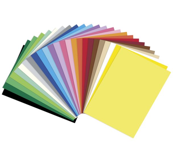 Assortiment 100 feuilles papier dessin A5 130g en 25 coloris