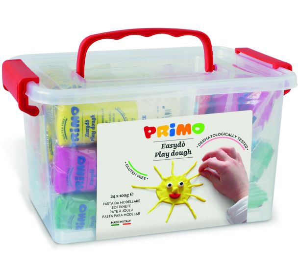 Assortiment 24 pains 100g pâte à jouer Primo couleurs assorties