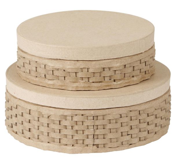 Assortiment 2 boîtes tressées rondes (Lot de 2)