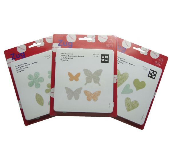 Assortiment 3 matrices de découpe Zug (fleur/papillon/coeur)