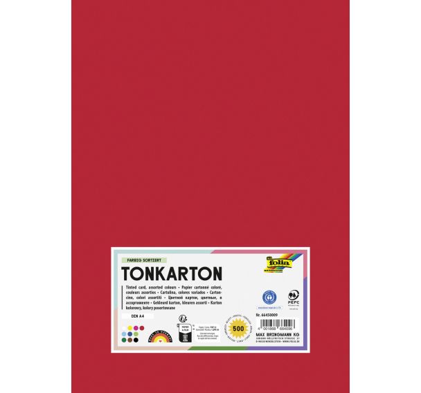 Assortiment 500 feuilles carton dessin A4 160g 10 coloris