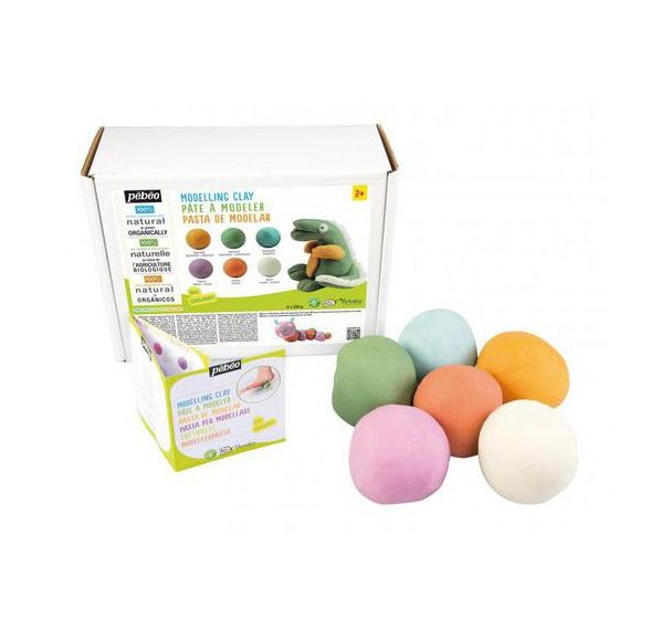 Assortiment 6 pains pâte à jouer 100% naturelle en couleurs assorties