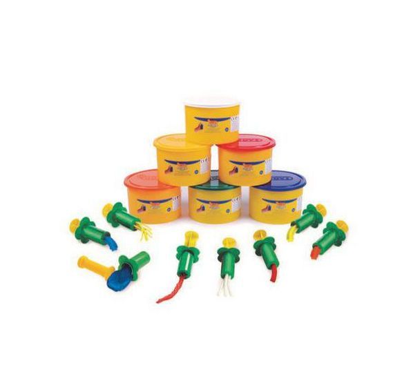 Assortiment 6 pots 460g pâte à jouer + 8 accessoires