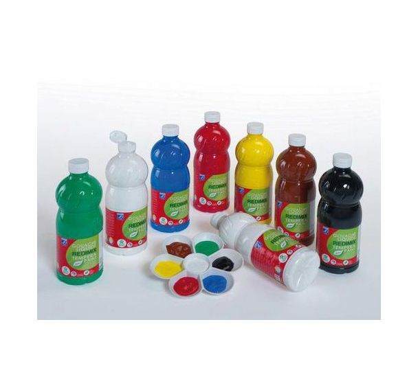 Assortiment 8 flacons 1 litre gouache lot n° 1 lefranc & bourgeois