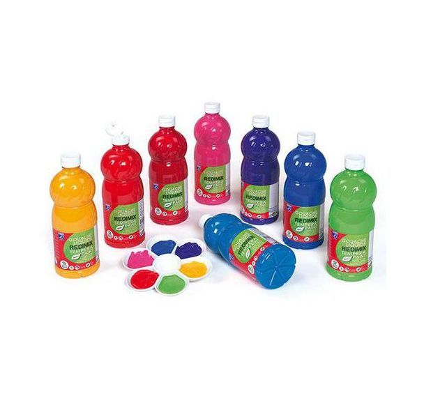 Assortiment 8 flacons 1 litre gouache lot n° 2 lefranc & bourgeois