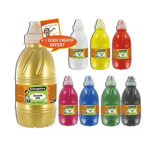Assortiment 8 flacons 500 ml gouache translucide mate