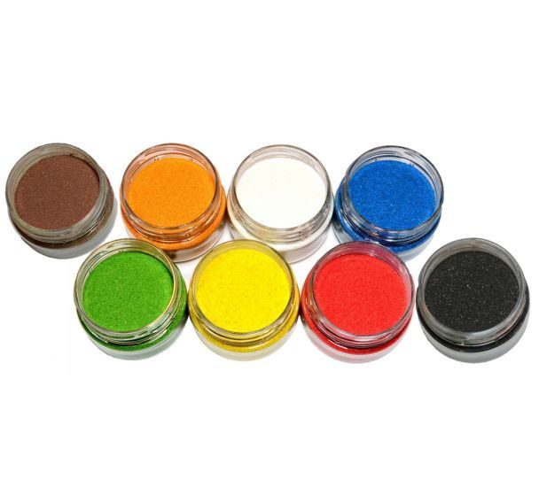 Assortiment 8 salières 100g sable coloré couleurs vitaminées