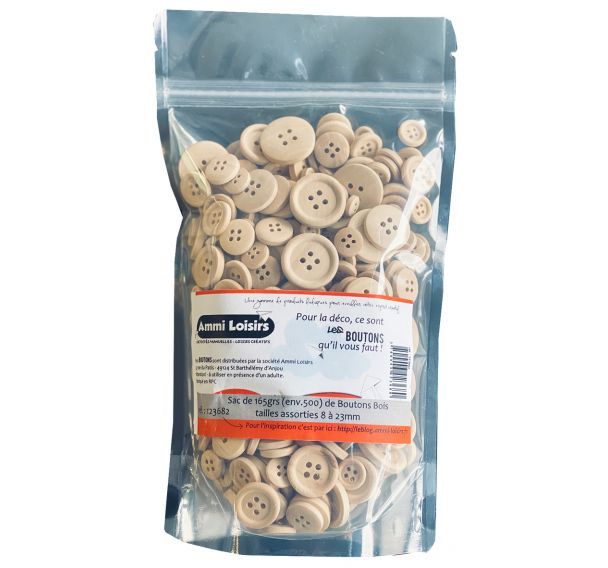 Assortiment boutons bois