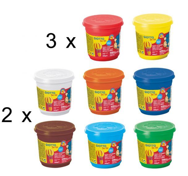 Assortiment de 18 pots 220gr pâte à jouer Giotto bébé