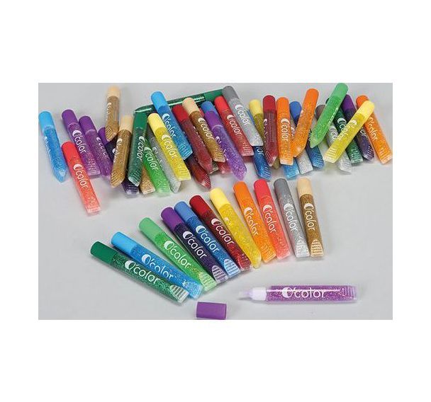 Assortiment de 50 tubes 10 ml colle pailletée
