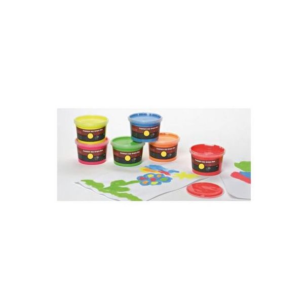 Assortiment de 6 pots 225 ml peinture aux doigts fluo sélection PICHON