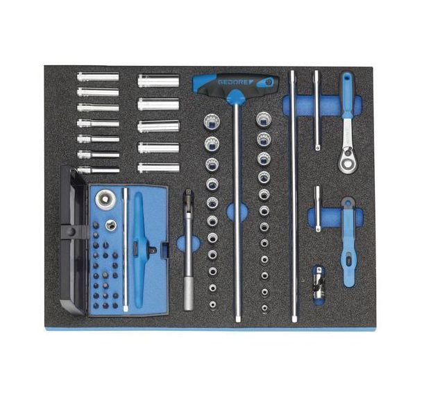 Assortiment de clés à douille 1/4'' en Check-Tool-Module, 67 pcs