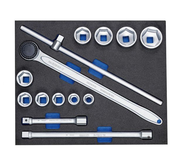Assortiment de clés à douille 3/4'' en Check-Tool-Module, 14 pcs