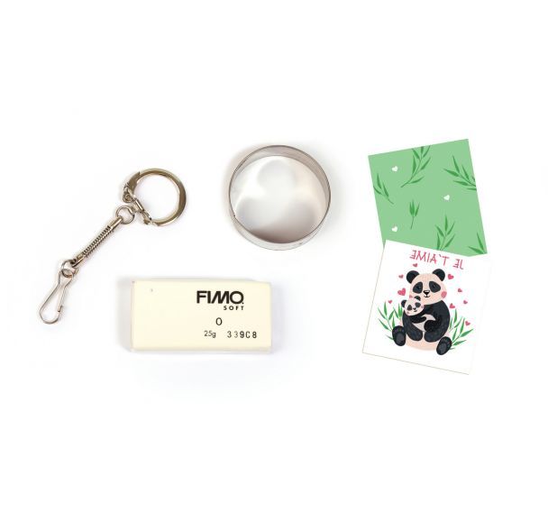 Atelier 12 médaillons en FIMO panda