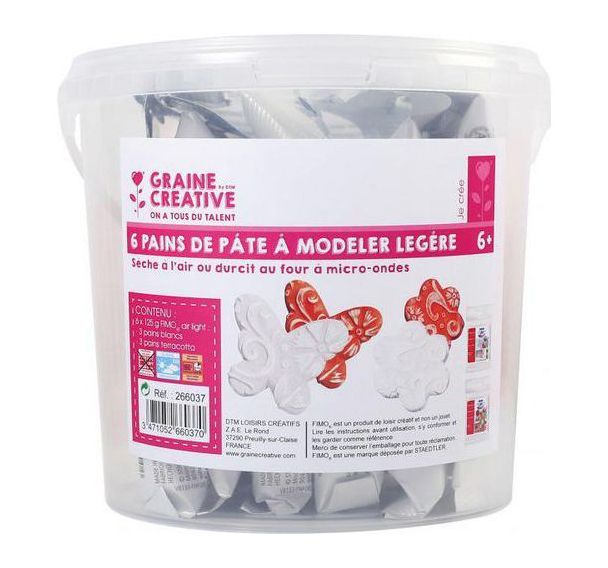 Atelier Fimo air seau 6 pains pâte à modeler 125 g