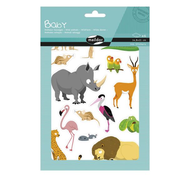 Baby, Animaux sauvages, Sach 6 pl 14,8x21cm