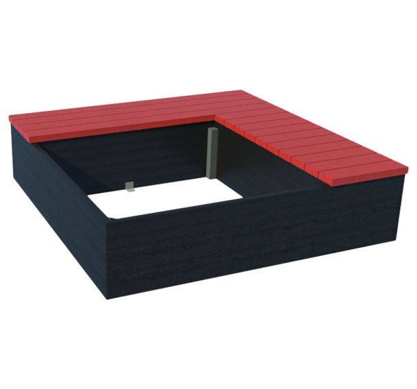 Bac Eden 180x180 cm angle à droite plastique recyclé - Espace Urbain