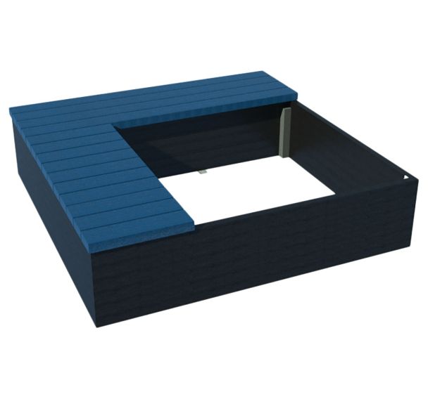 Bac Eden 180 x 180 cm angle à gauche plastique recyclé - Espace urbain