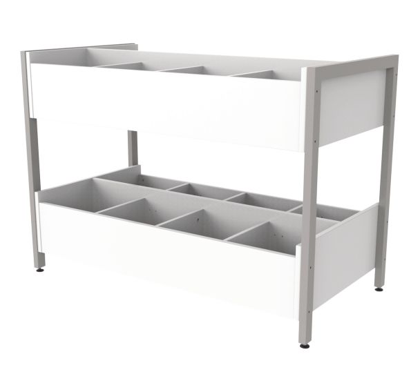 Bac à albums 2 niveaux Ellipse structure tube - Manutan Expert