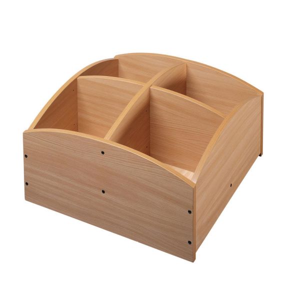 Bac à livres 4 cases bas à roulettes Nathan