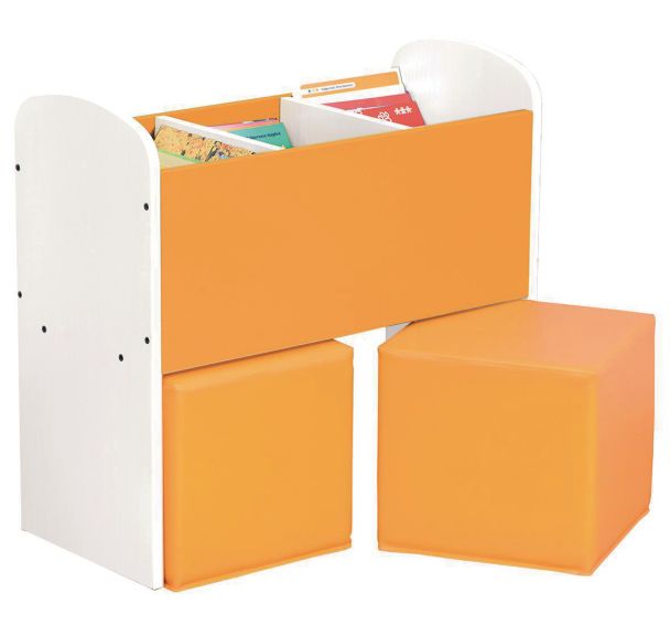 Bac à livres et poufs Confetti