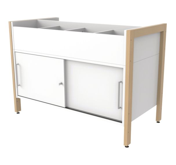 Bac album/BD Ellipse avec stockage - Manutan Expert