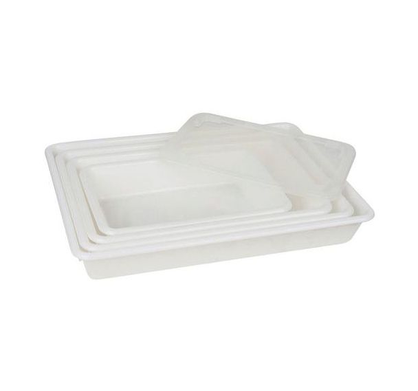 Bac alimentaire rectangulaire plat pour rack à couvercle