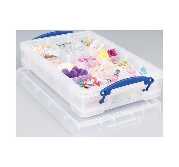 Bac de rangement 11 litres avec diviseur 6 compartiments 456x356x148 mm